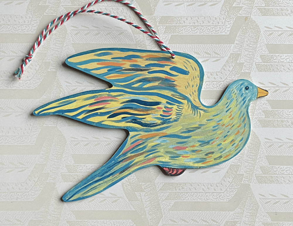 Image of Painted wooden bird D