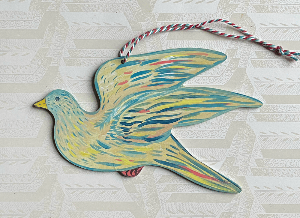 Image of Painted wooden bird D