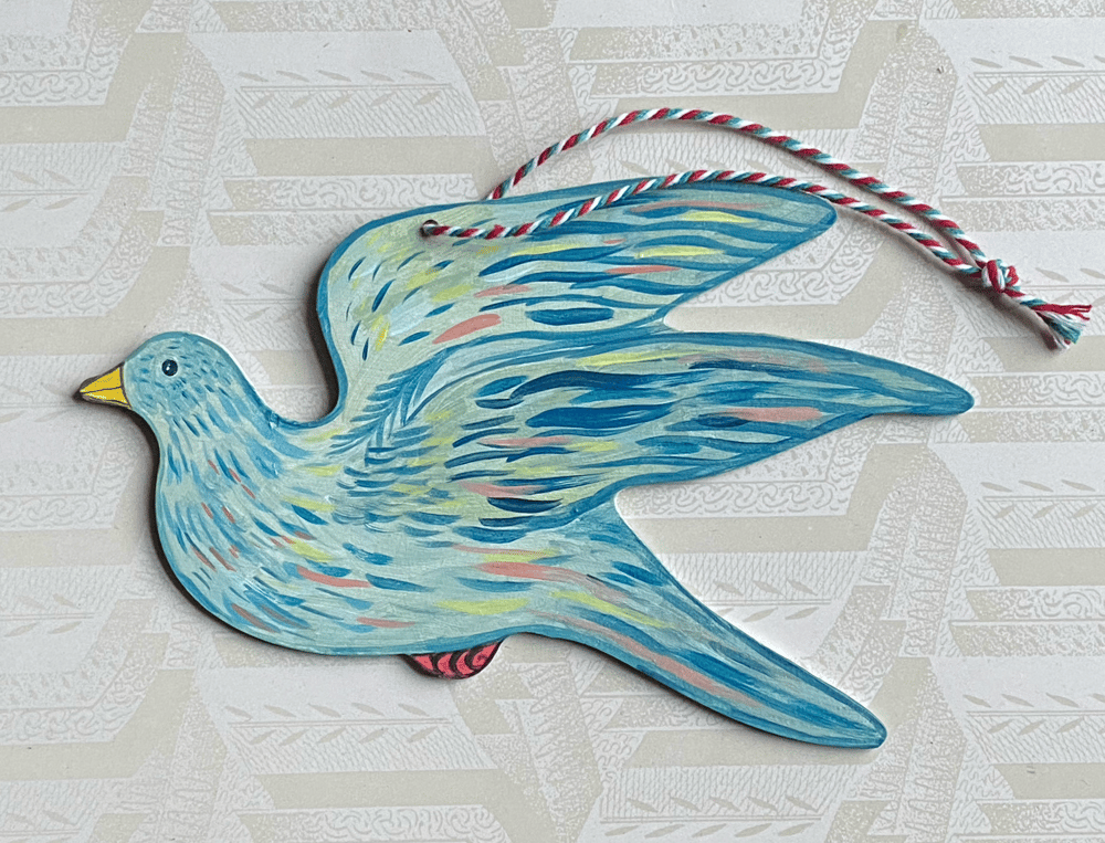 Image of Painted wooden bird E