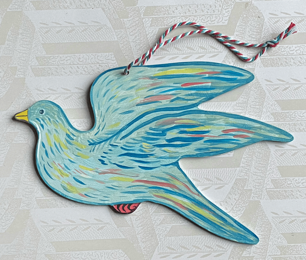 Image of Painted wooden bird G