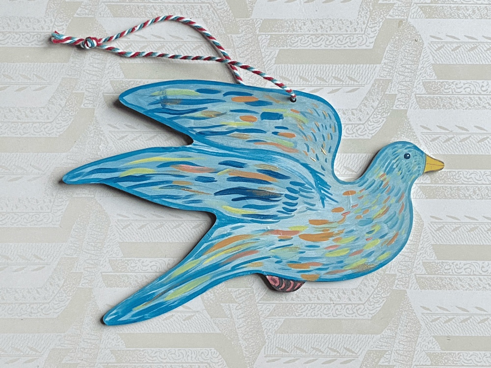Image of Painted wooden bird G