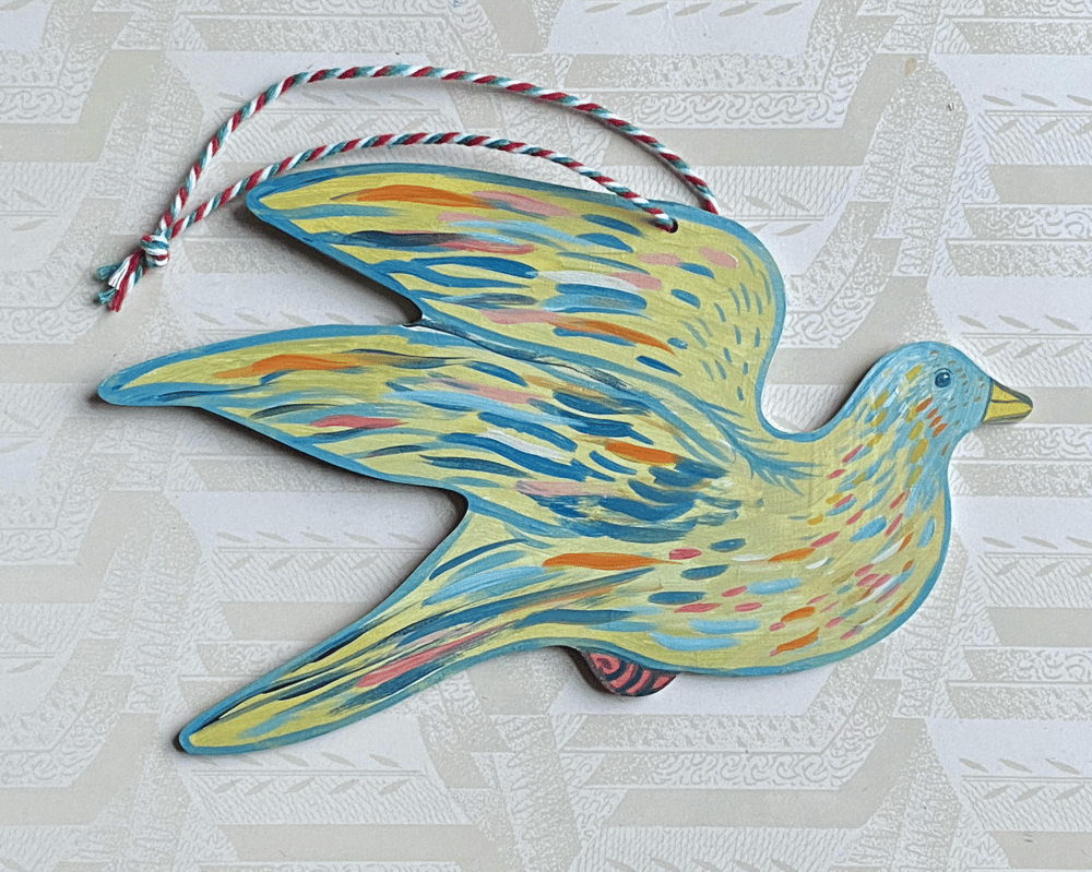 Image of Painted wooden bird H