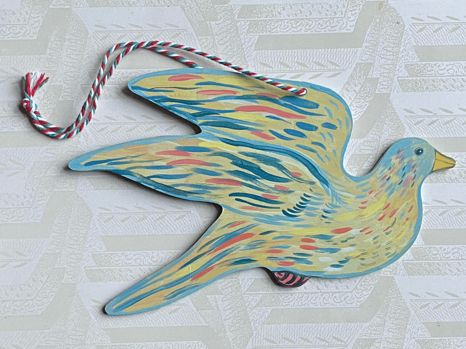 Image of Painted wooden bird J