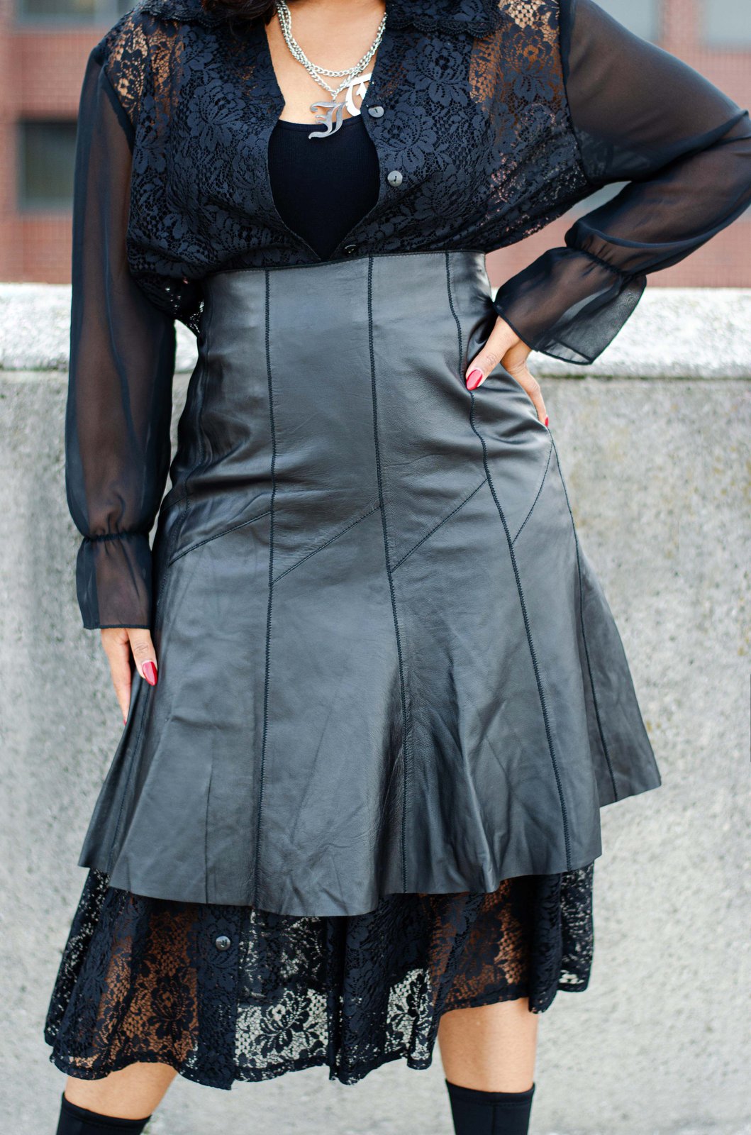 Vintage Zuri Genuine Leather Skirt | Golden Bird Boutique