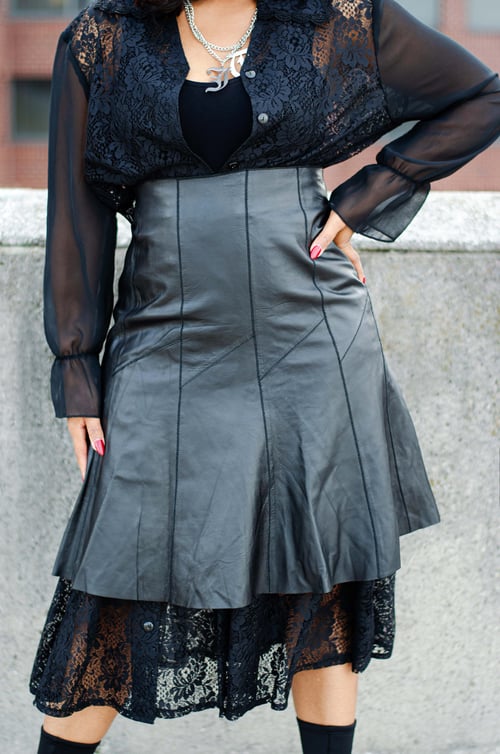 Image of Vintage Zuri Genuine Leather Skirt