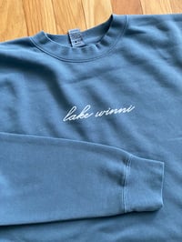 Image 1 of Lake Winni Vinatge Blue Crew Neck 