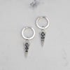 Elva Hoops - Silver - Black Diamond
