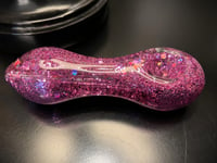 Image 1 of  Pink Blush Girly Freezable Glitter Glass Pipe Color Changing Pipe