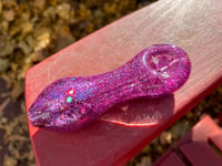 Image 4 of  Pink Blush Girly Freezable Glitter Glass Pipe Color Changing Pipe