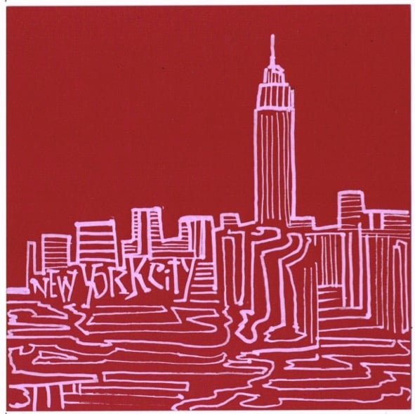 Image of NYC Skyline- Red