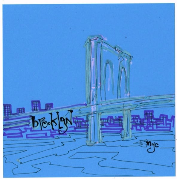 Image of Brooklyn Bridge Blue