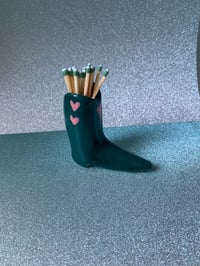 Cowboy Boot Match Striker  Green w/pink hearts 