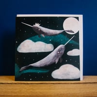 Image 3 of Narwhal & Moon Card by Glitter & Earth