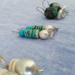 Turquoise & Pearl Eden Earrings 