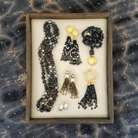 Image 3 of Tahitian Pearl & Topaz Tassel Earrings