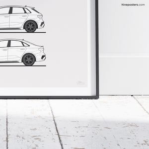  Audi RS3 Generations evolution Poster