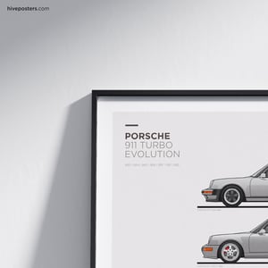 Porsche 911 Turbo Generations Poster SILVER