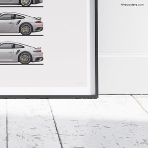 Porsche 911 Turbo Generations Poster SILVER