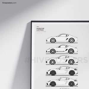 Porsche Cayman Generations Poster