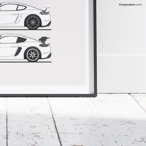 Porsche Cayman Generations Poster