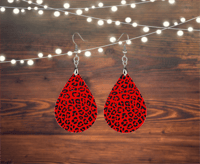 Red Leopard Earrings