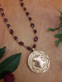 Image 3 of 7JG Antique 9K gold Fob with Garnets