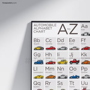 ABC Car Alphabet Poster