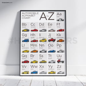 ABC Car Alphabet Poster