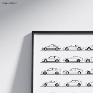 50 JDM Icons Japanese Car Poster