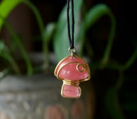 Image 2 of Rhodochrosite Crystal Mushroom Necklace