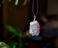 Image 1 of Light Purple Agate Geode Crystal Necklace