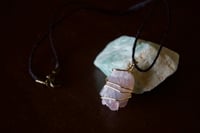 Image 3 of Light Purple Agate Geode Crystal Necklace