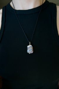 Image 5 of Light Purple Agate Geode Crystal Necklace