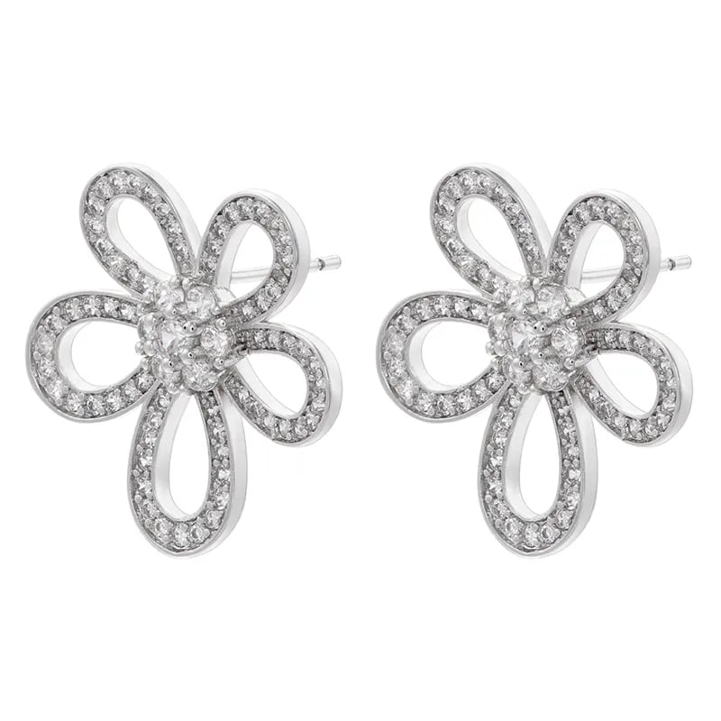 Image of Silver Flower Earrings