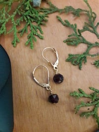 Image 2 of 7JL Garnet earrings on 14K gold