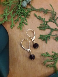 Image 3 of 7JL Garnet earrings on 14K gold