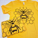 Image 1 of Unisex Honeybee T-Shirt | Lino Block Print | Limited Edition | Handmade Shirt Design