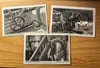 Antique bicycle black and white 4"x6"postcard (three pack)