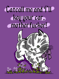 Image of CATCALL ME AND I'LL KEY YOUR CAR MOTHERFUCKER! STICKER