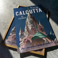 Image 1 of Calcutta - Pan Am | 1951 | Travel Poster | Vintage Poster