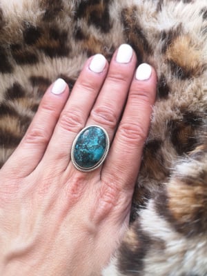 Image of Bague turquoise du tibet - taille 54 - ref. 9442