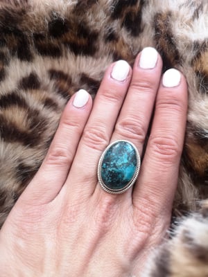 Image of Bague turquoise du tibet - taille 54 - ref. 9442