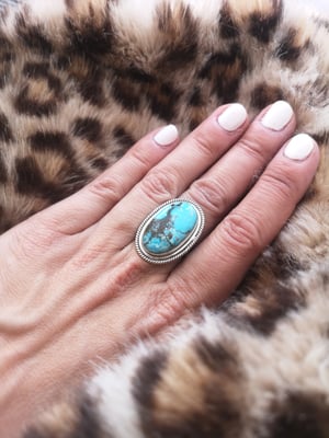 Image of Bague turquoise du tibet - taille 54 - ref. 12020