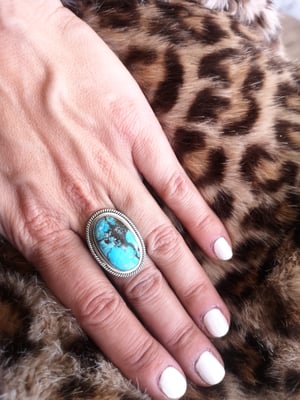 Image of Bague turquoise du tibet - taille 54 - ref. 12020