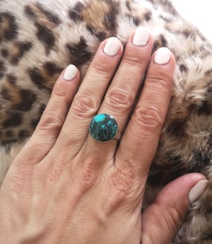 Image of Bague turquoise du tibet - taille 56 - ref. ZZZ