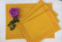 Image 1 of Set of 6 Organic Cotton Placemats Yellow