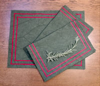 Image 3 of Set of 6 Organic Cotton Placemats Green