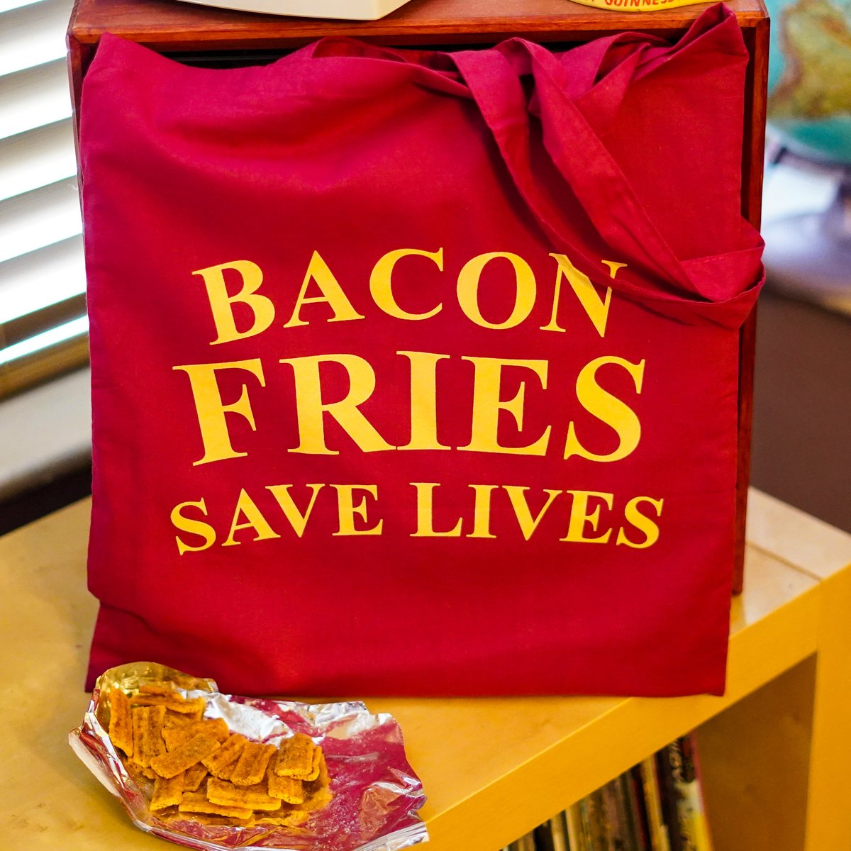 Image of 'BACON FRIES SAVE LIVES' Tote Bag