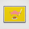 Burger Time - Euan Roberts A4 Print