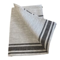 Image 1 of Black Striped Linen Tea Towel